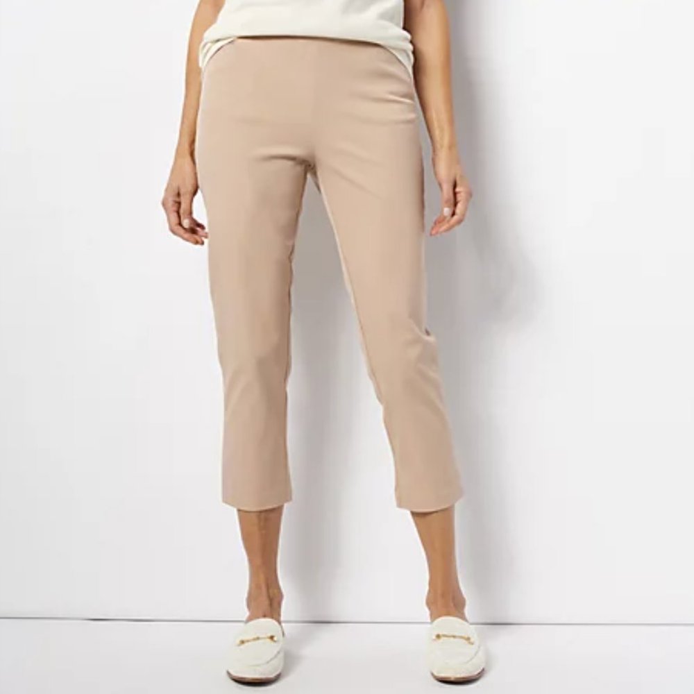 Isaac Mizrahi 24/7 Stretch Crop Pants with Pockets  12746